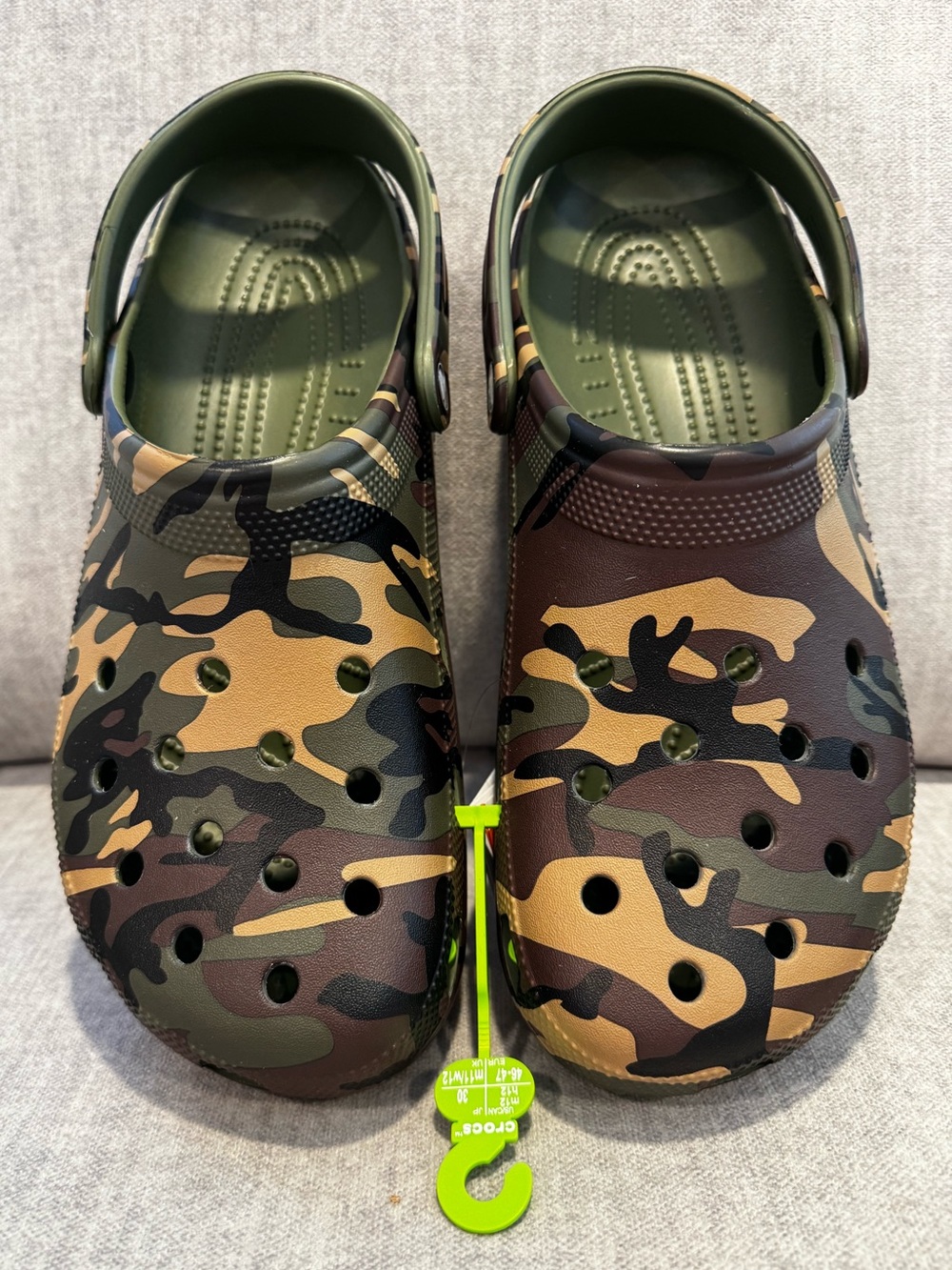 NWT Men’s Camo Slip-On Clogs - Green/Brown - Size 12